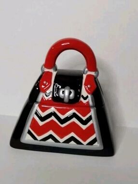 David's Cookies Ceramic Purse Cookie Jar- 6"x6"×4"